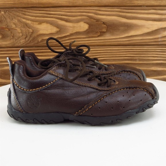Timberland Sz 11 Toddler Boys Sneaker Brown Leather Medium - Picture 6 of 12